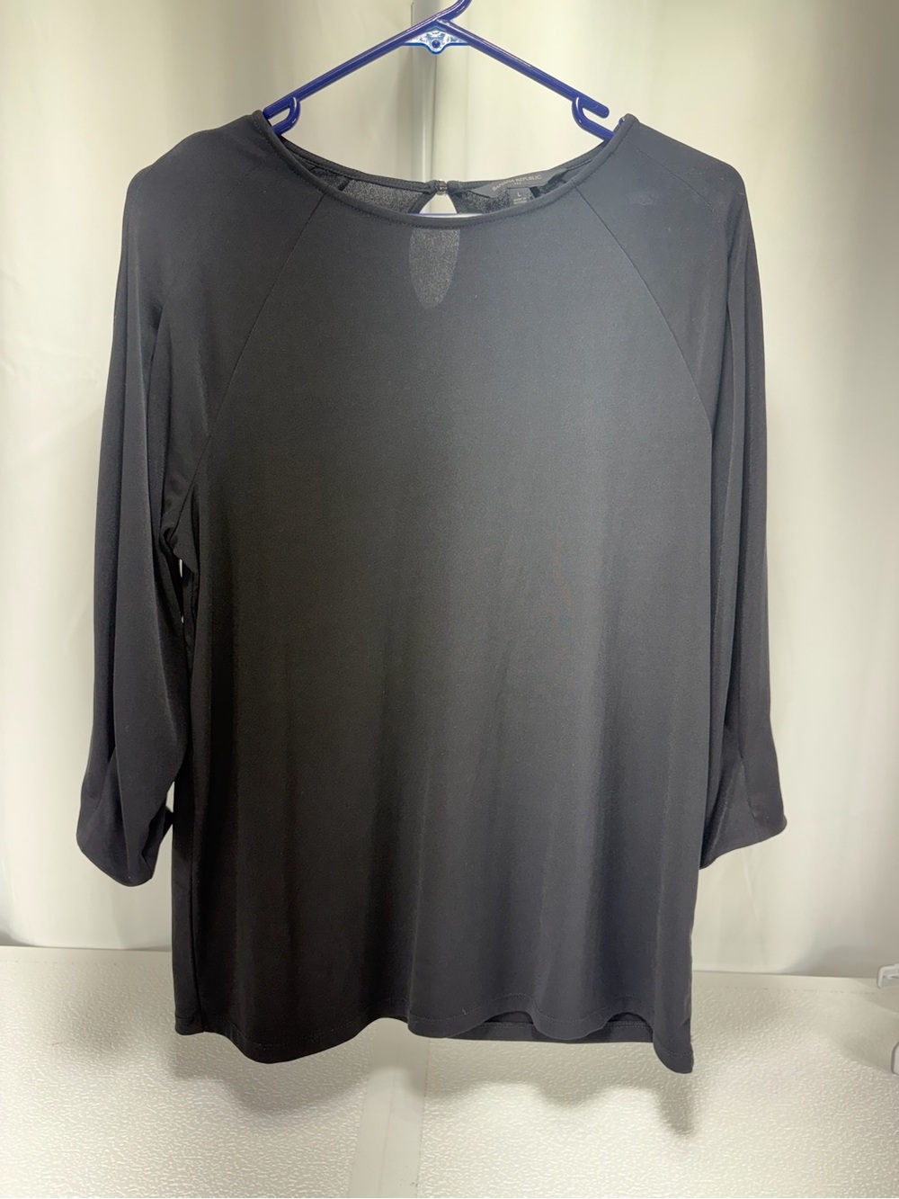 Banana Republic Black Long Sleeve Boatneck Top 4594